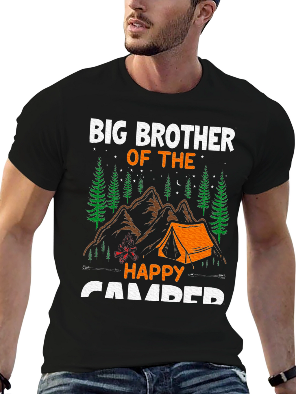 Big Brother Happy Camper Graphic Tee - Camping T-Shirt