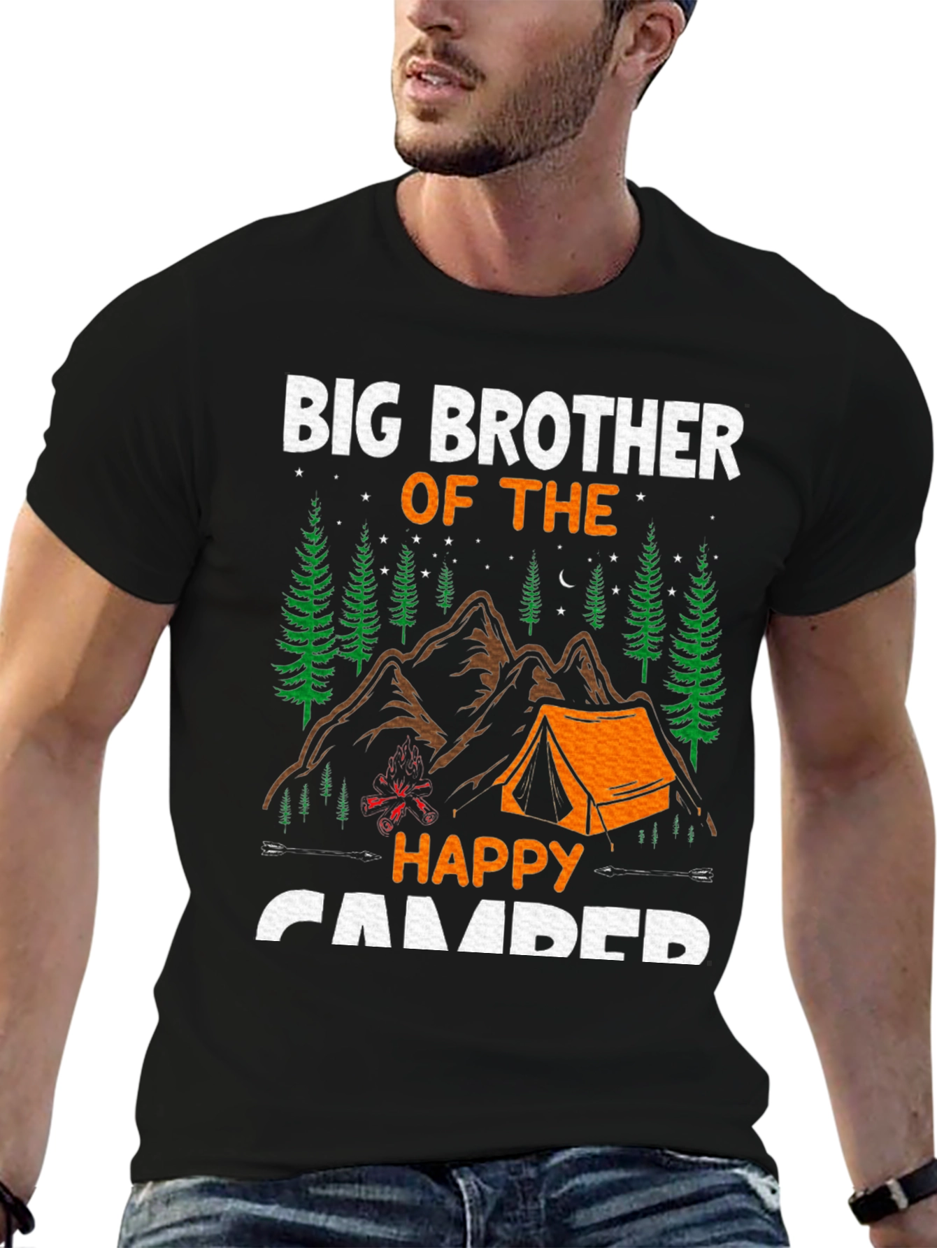 Big Brother Happy Camper Graphic Tee - Camping T-Shirt