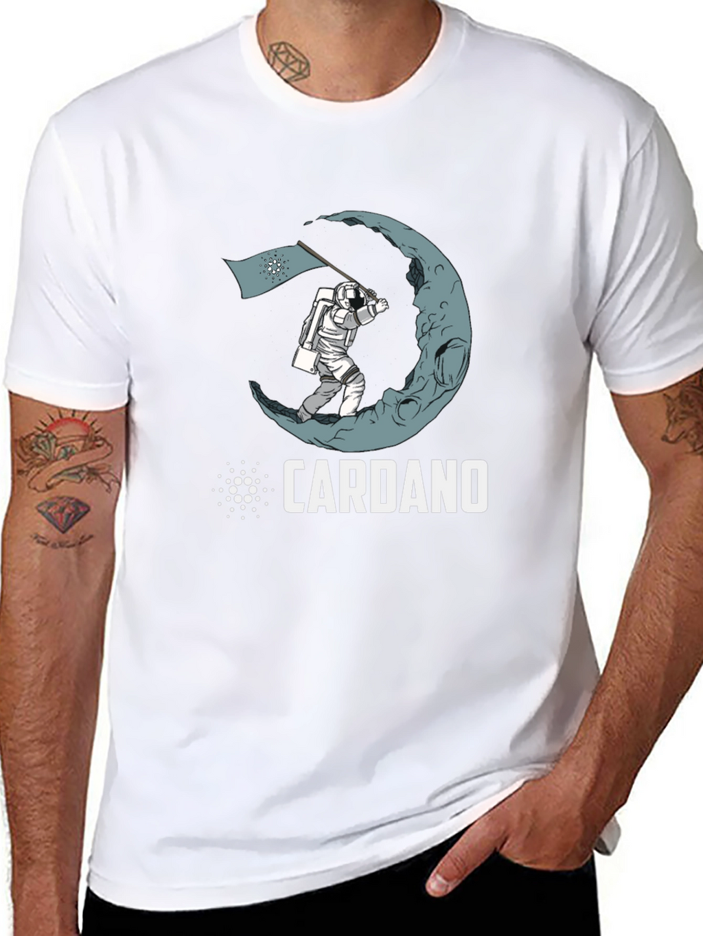 Cardano Crypto Astronaut Moon Landing T-Shirt