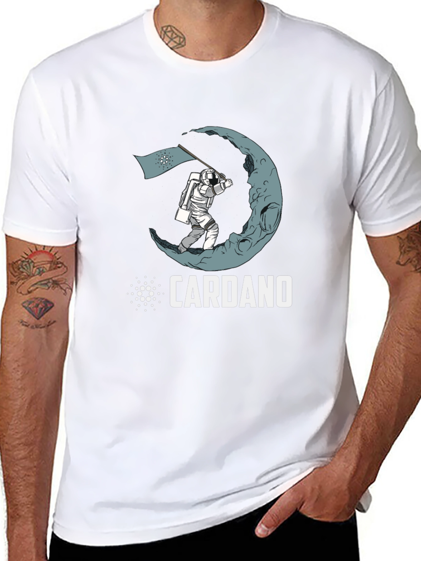 Cardano Crypto Astronaut Moon Landing T-Shirt