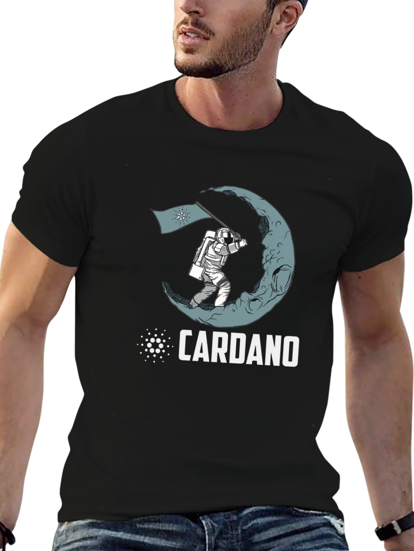 Cardano Crypto Astronaut Moon Landing T-Shirt