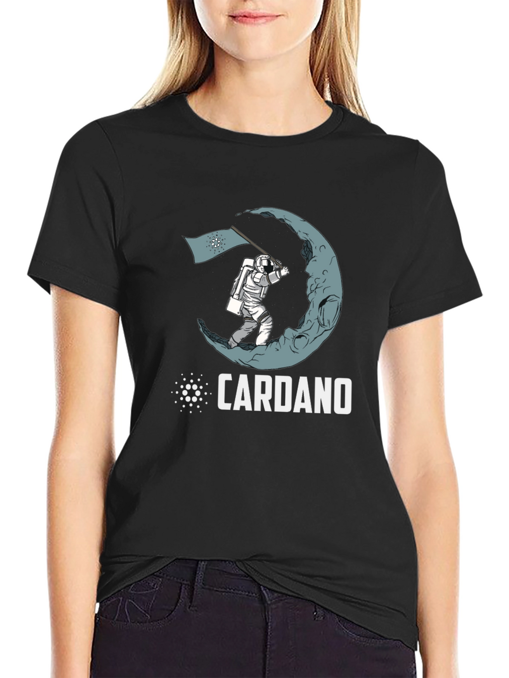 Cardano Crypto Astronaut Moon Landing T-Shirt