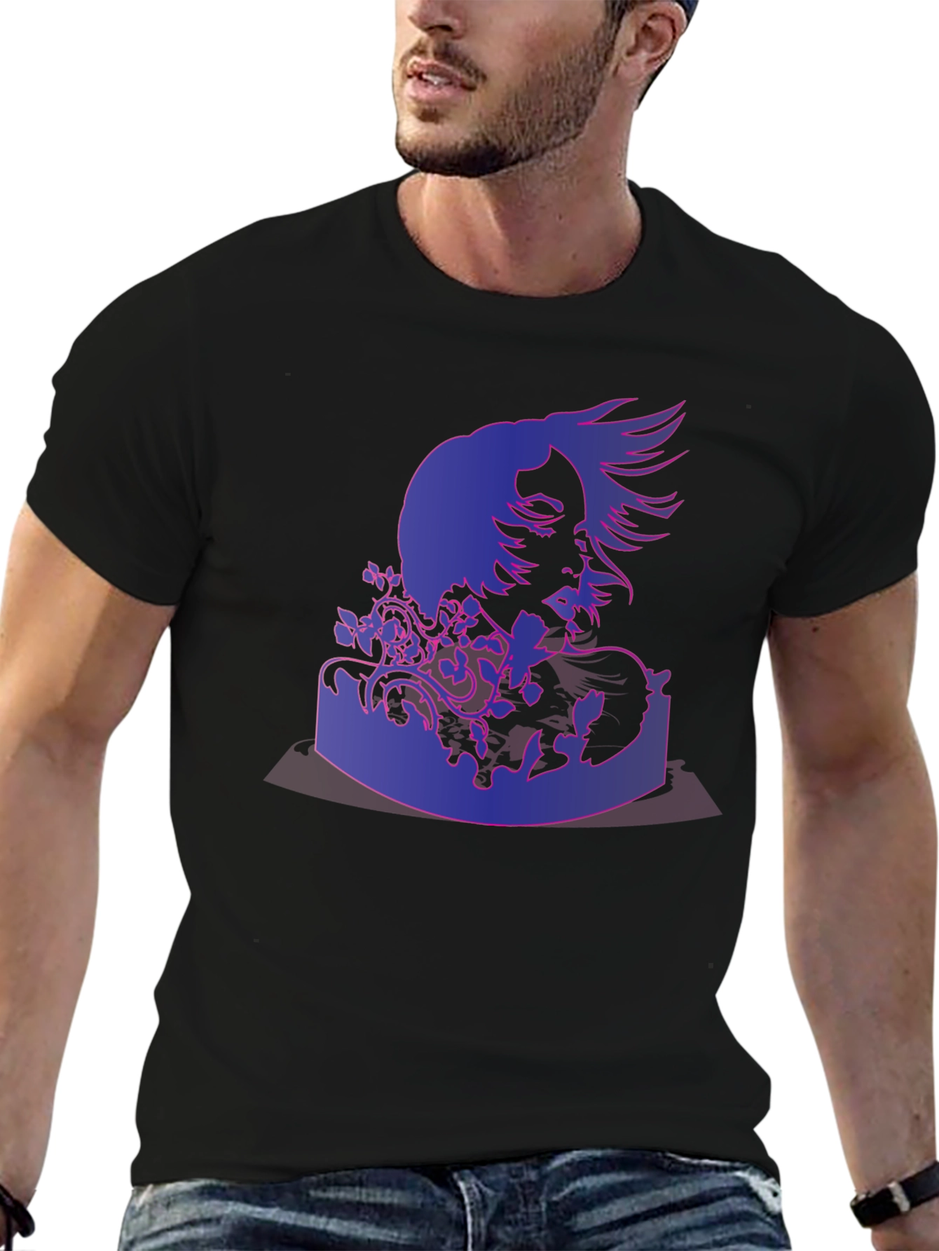 Abstract Portrait Graphic Print T-Shirt