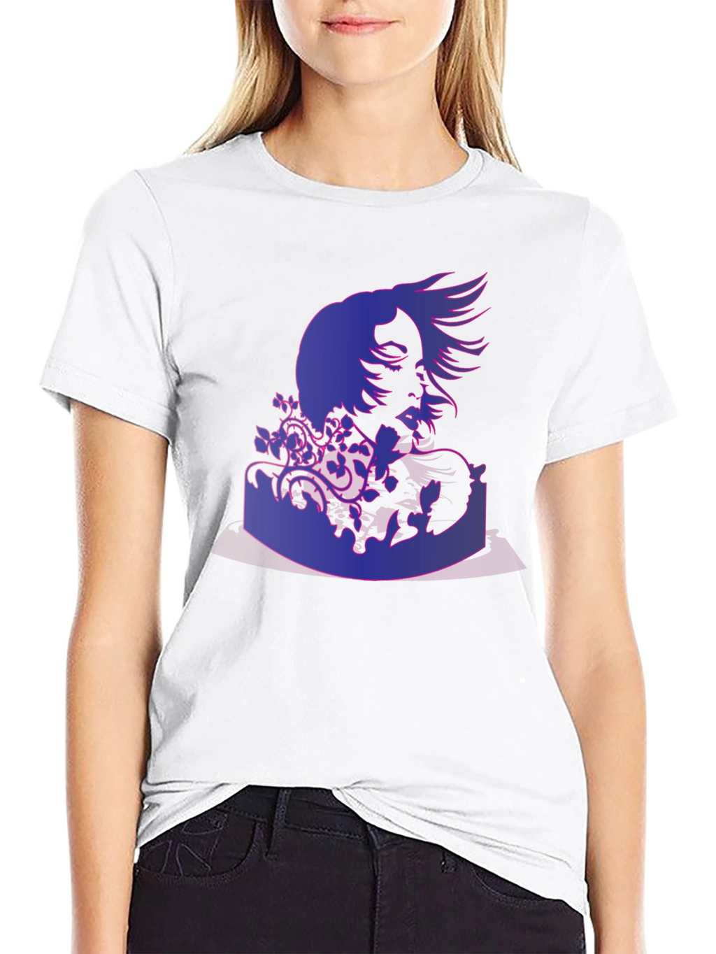 Abstract Portrait Graphic Print T-Shirt