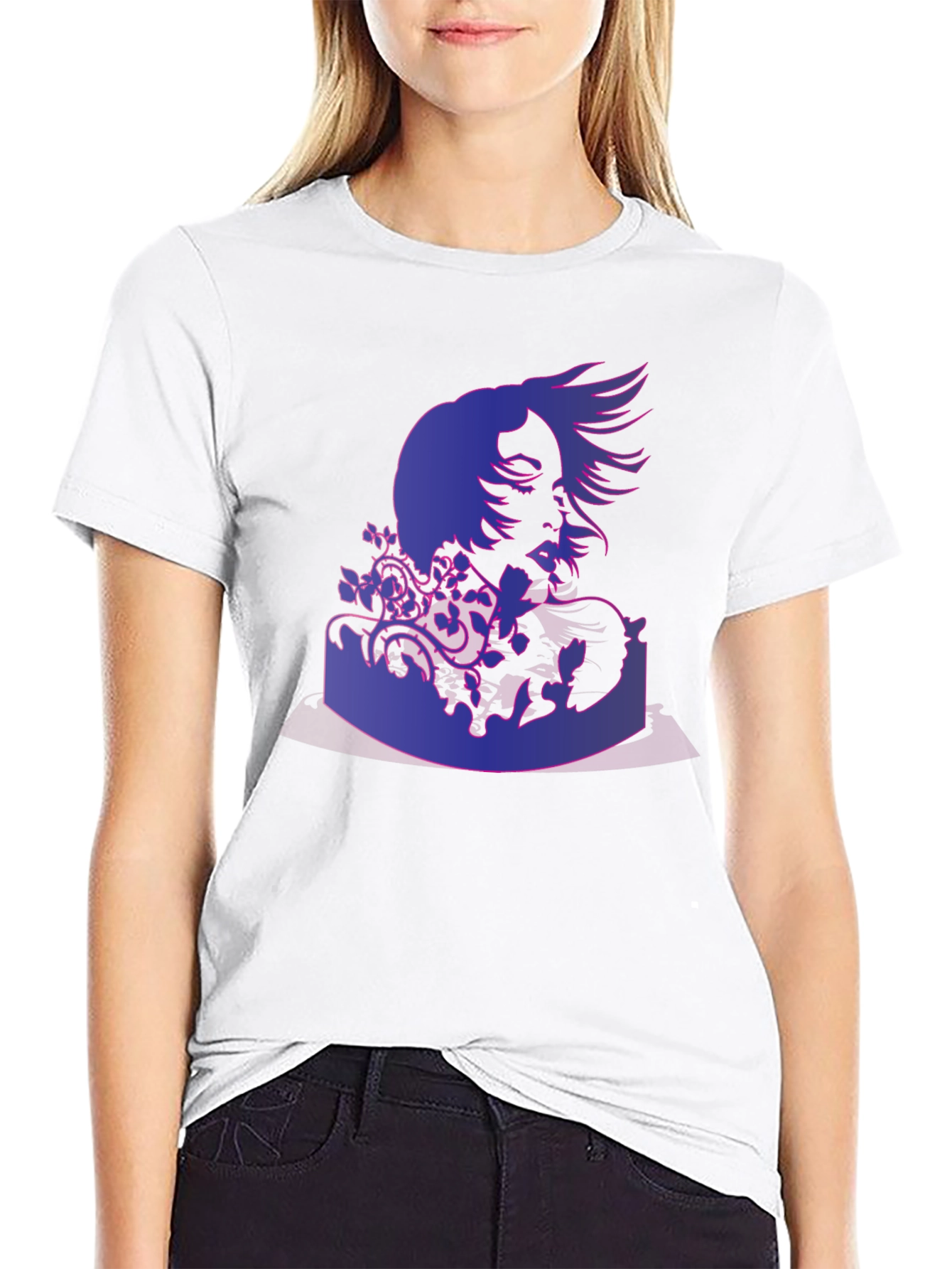 Abstract Portrait Graphic Print T-Shirt