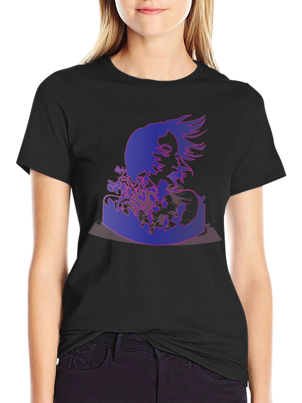 Abstract Portrait Graphic Print T-Shirt