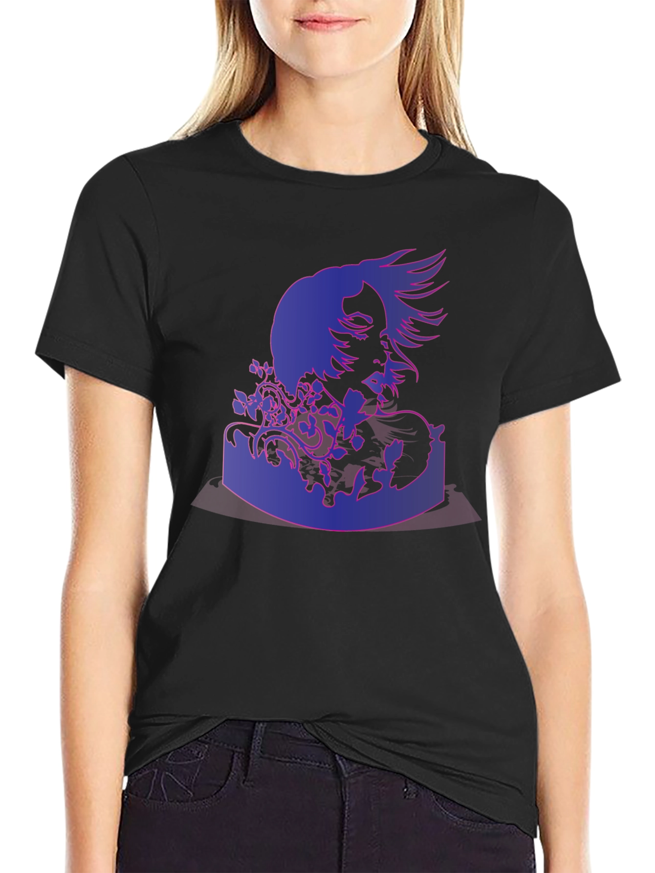 Abstract Portrait Graphic Print T-Shirt