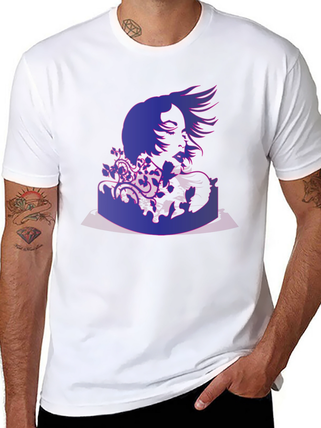 Abstract Portrait Graphic Print T-Shirt