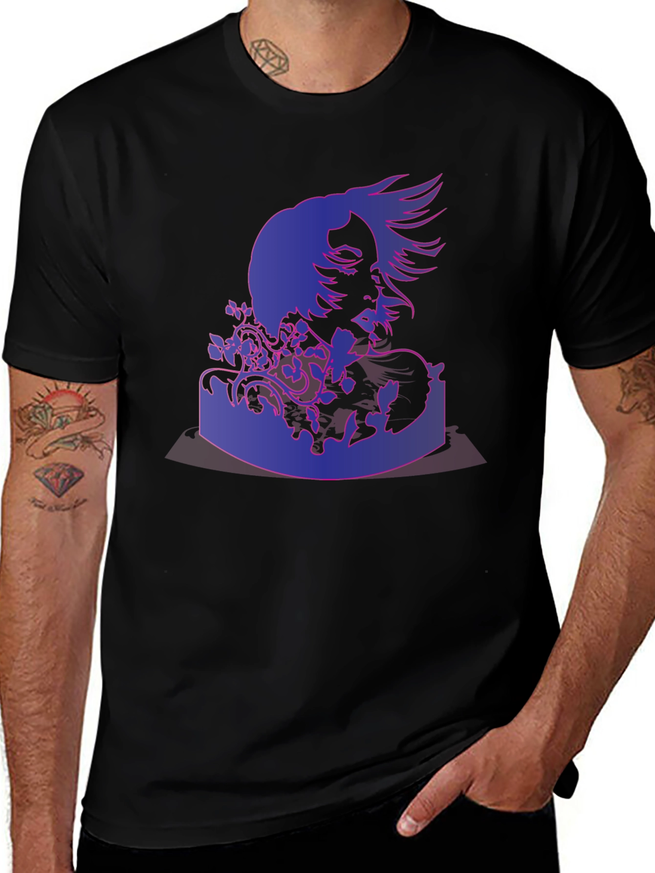 Abstract Portrait Graphic Print T-Shirt