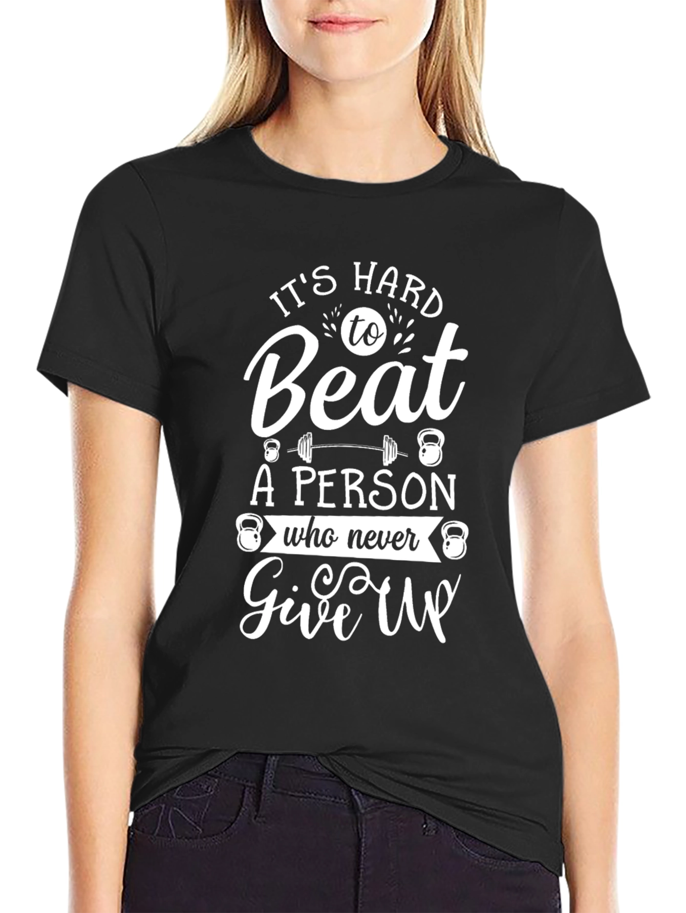 Motivational Fitness T-Shirt - Never Give Up Gym Apparel