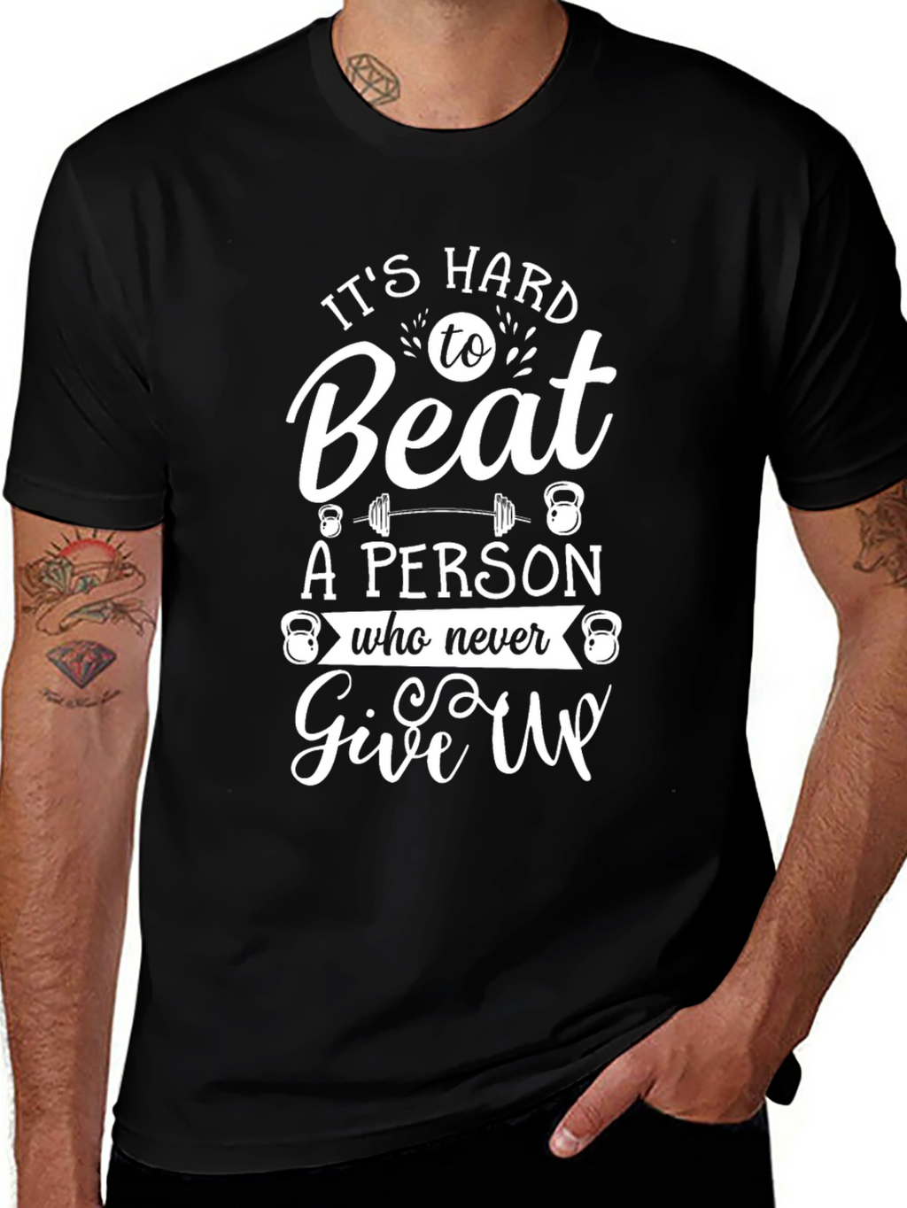 Motivational Fitness T-Shirt - Never Give Up Gym Apparel