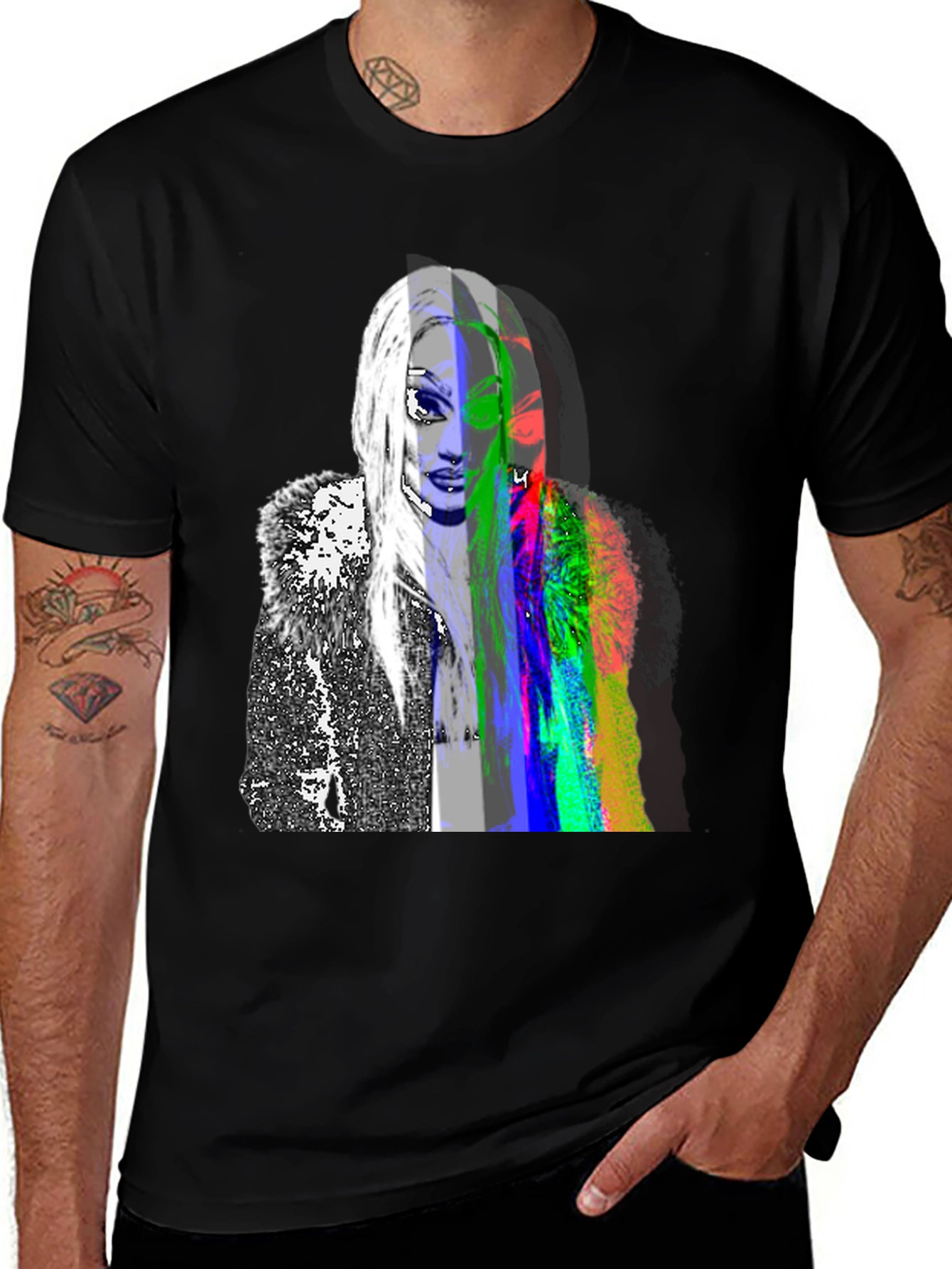 Abstract Portrait Graphic Tee - Modern Art Shirt