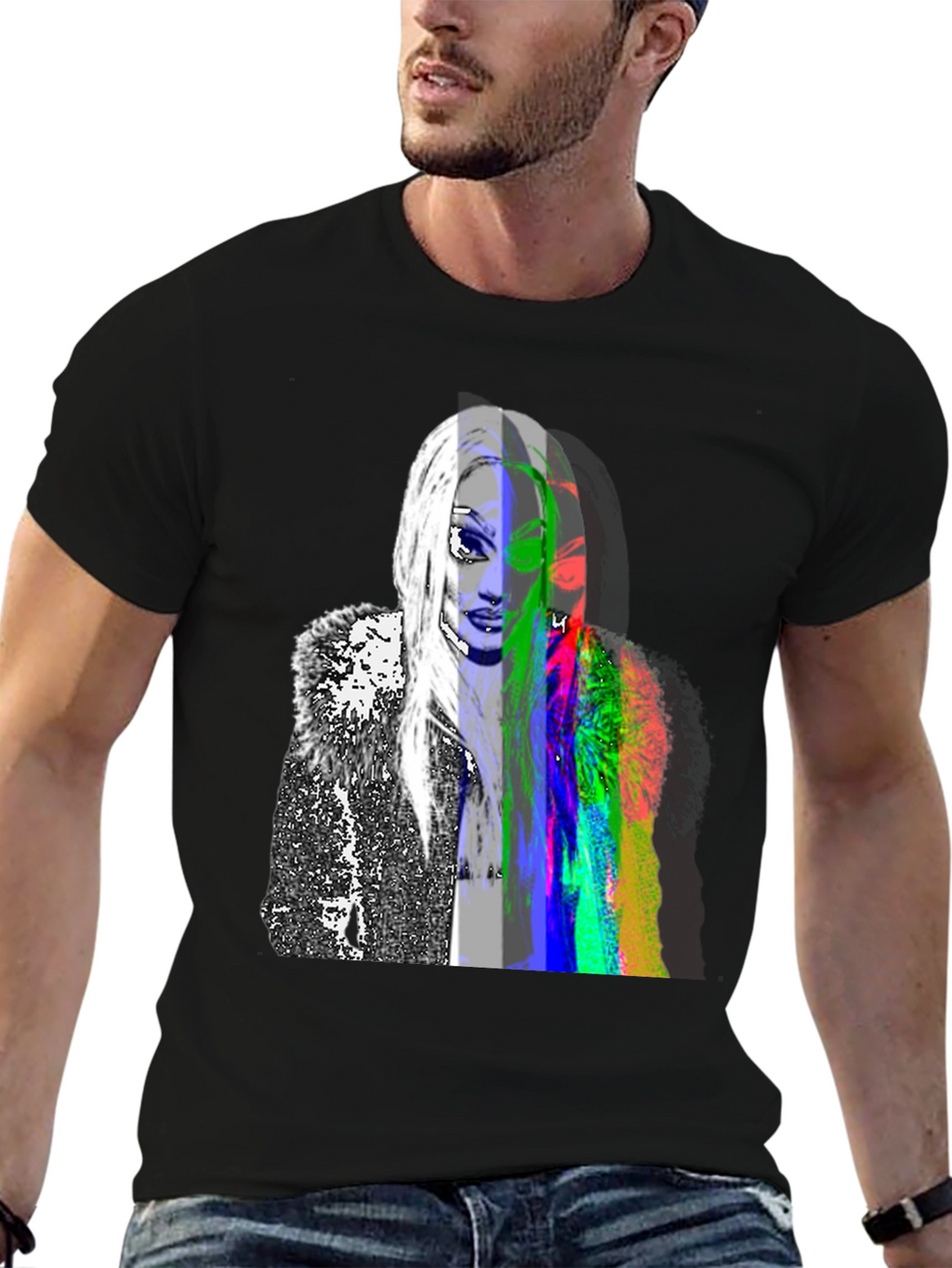 Abstract Portrait Graphic Tee - Modern Art Shirt