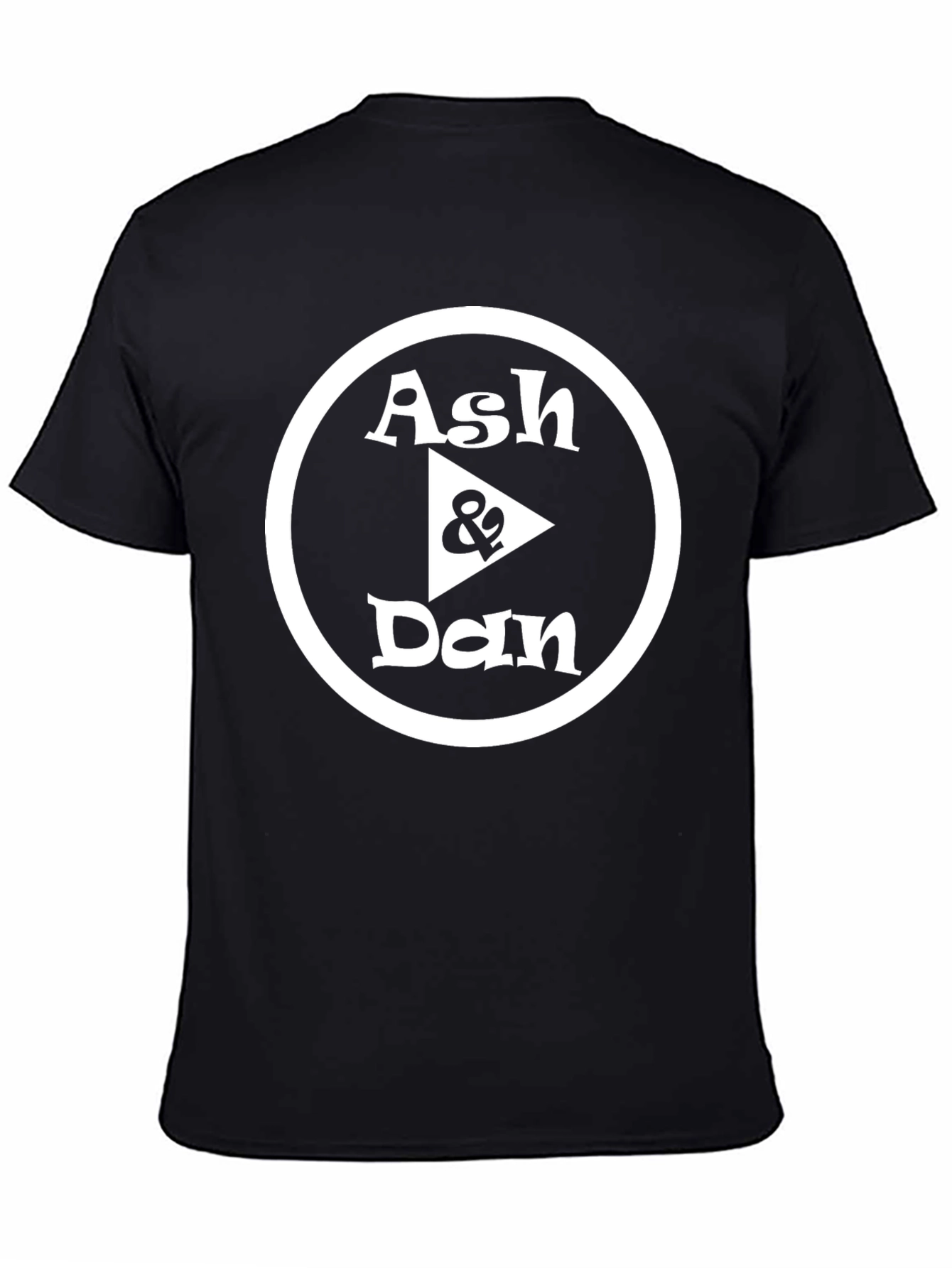 Ash & Dan Black Graphic Tee - Modern Design