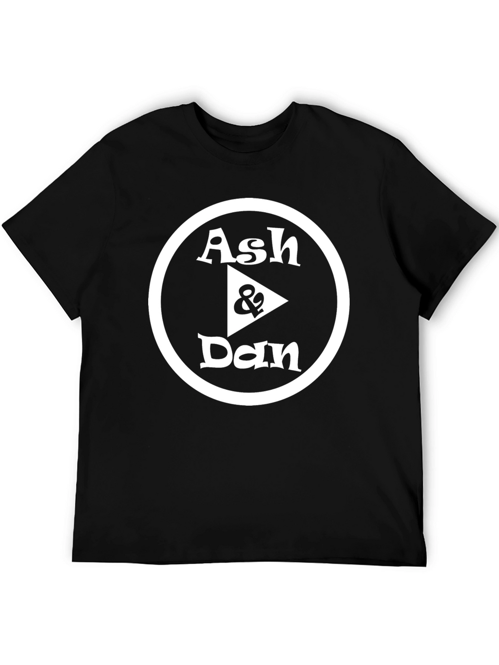Ash & Dan Black Graphic Tee - Modern Design