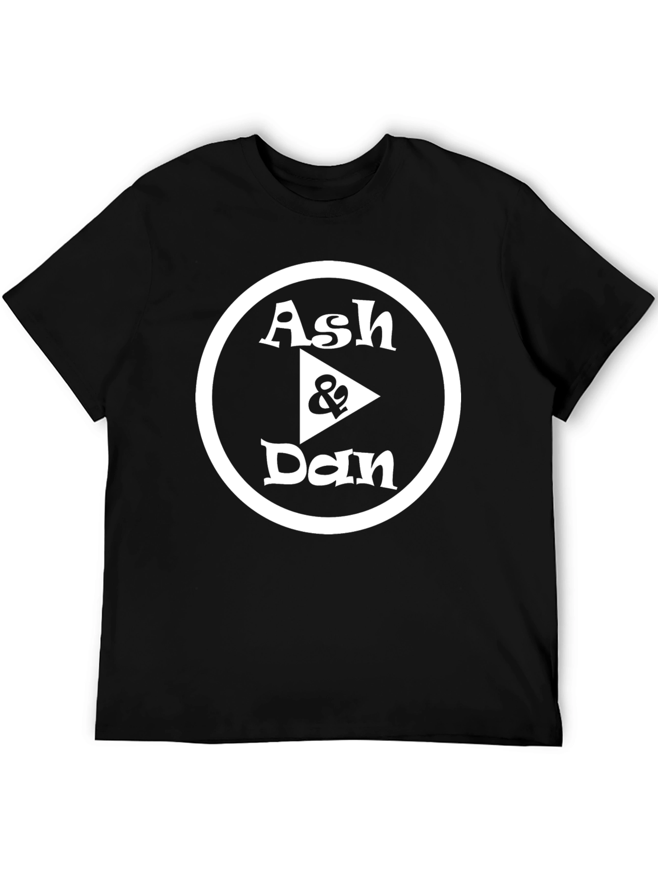 Ash & Dan Black Graphic Tee - Modern Design