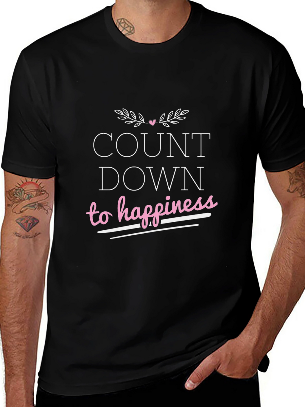 Countdown To Happiness Graphic T-Shirt - Black