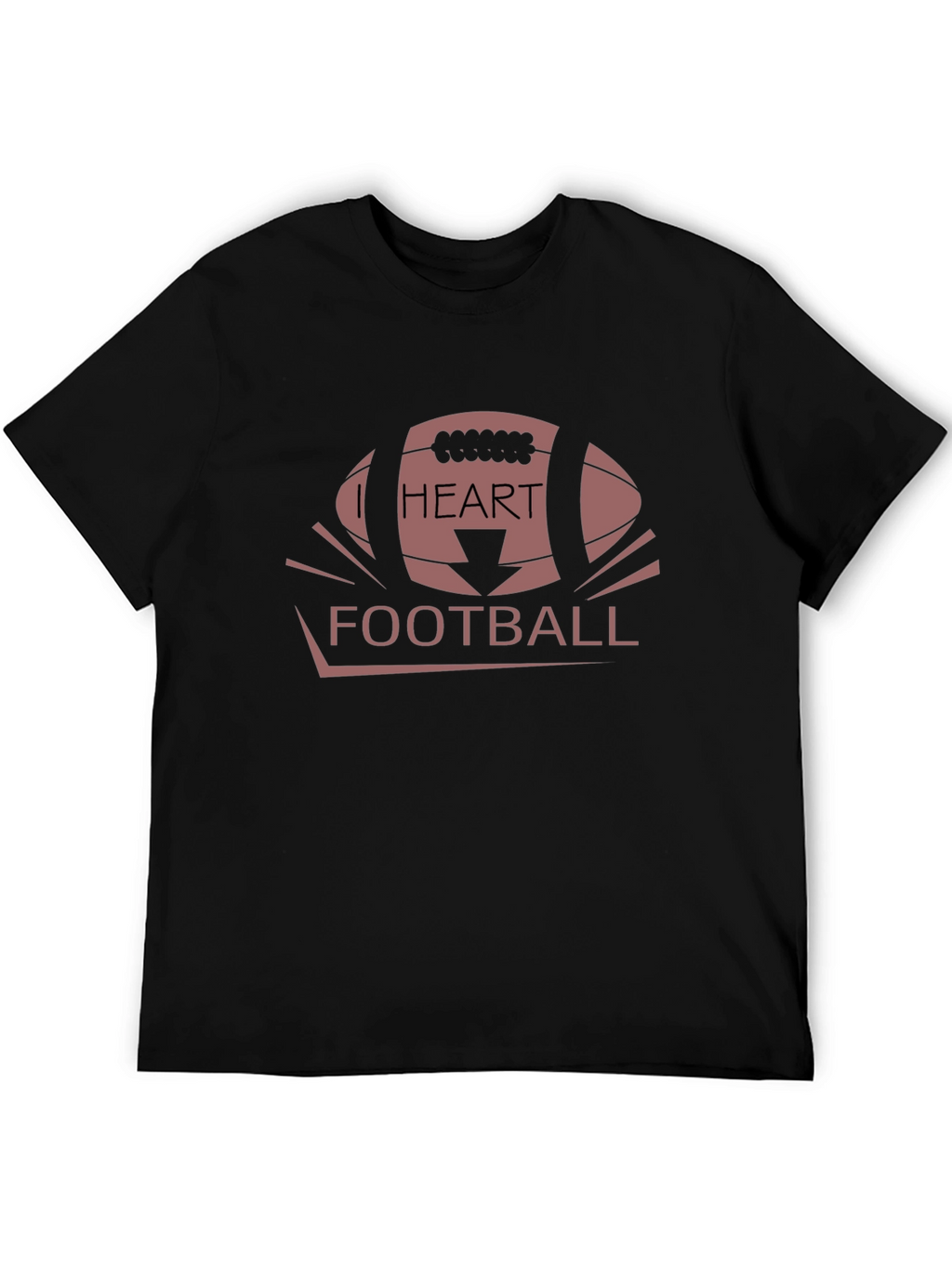 I Heart Football Graphic Tee - Black