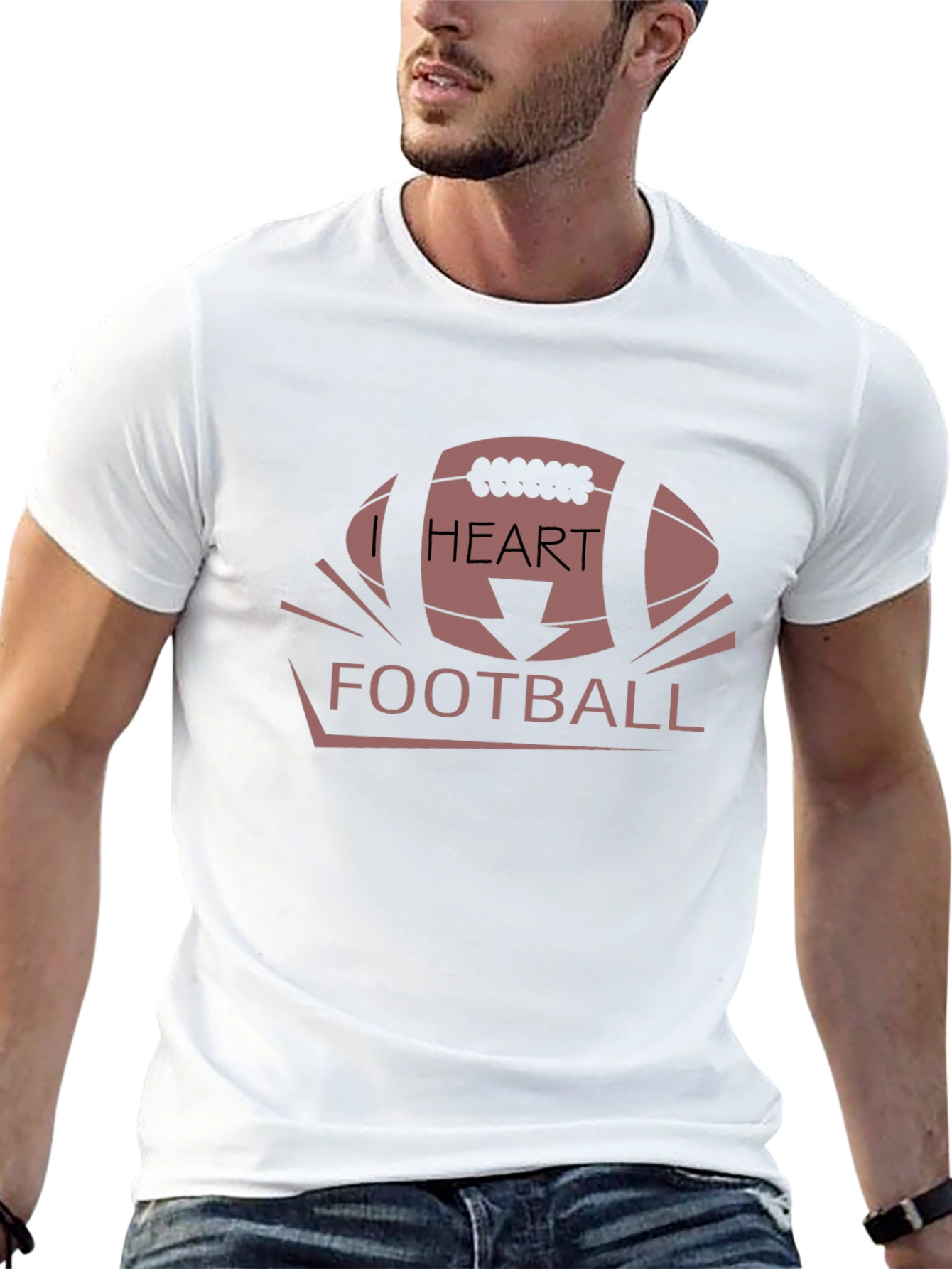 I Heart Football Graphic Tee - Black