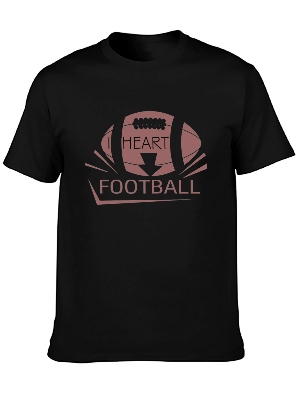 I Heart Football Graphic Tee - Black