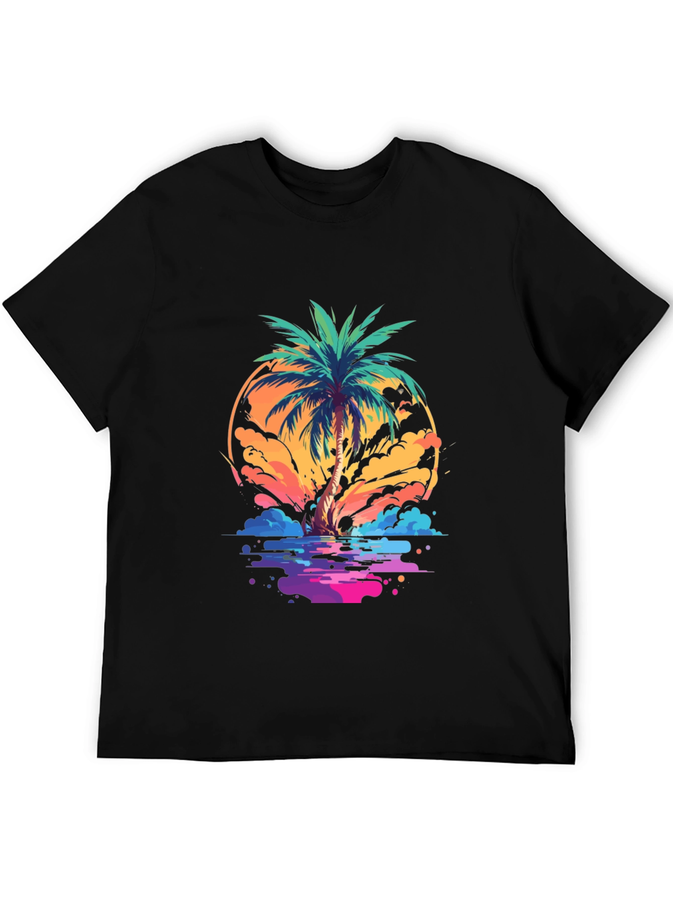 Retro Palm Tree T-Shirt - Summer Vibes