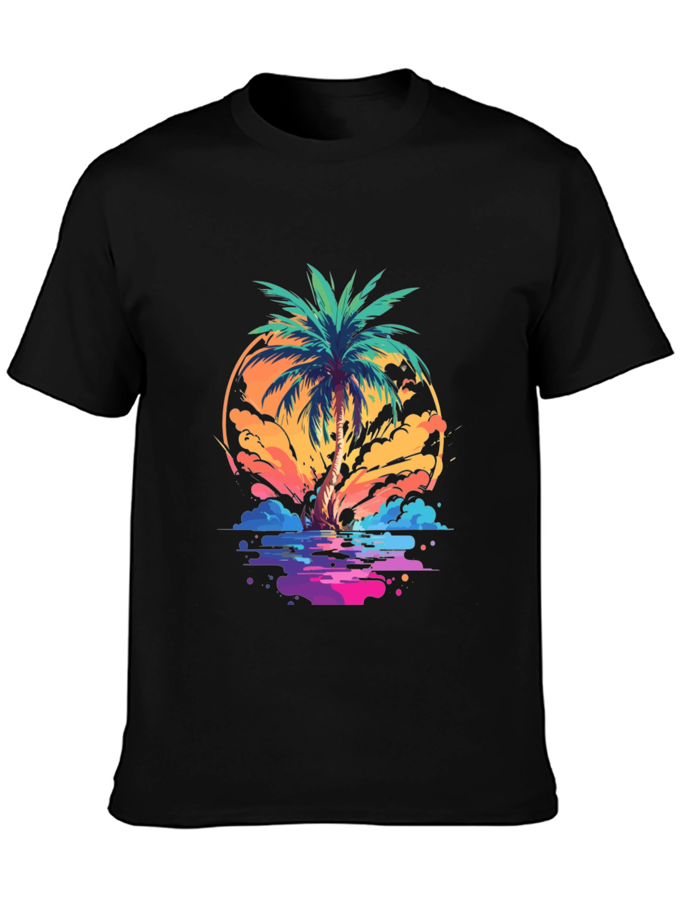 Retro Palm Tree T-Shirt - Summer Vibes