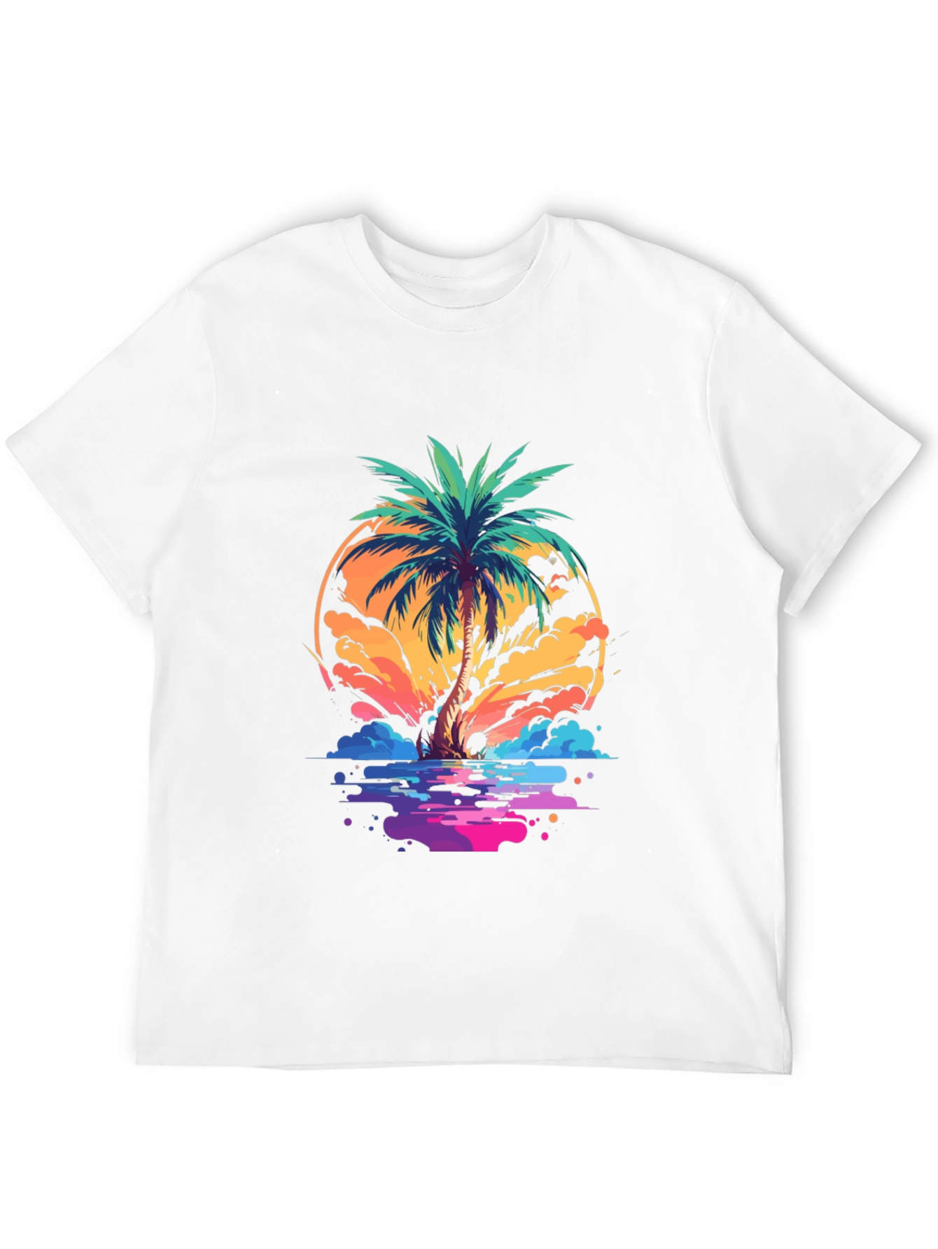 Retro Palm Tree T-Shirt - Summer Vibes