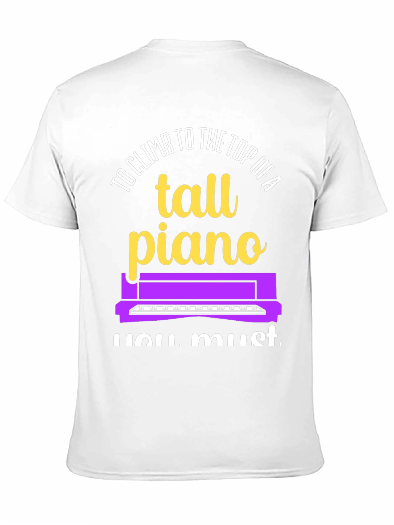 Tall Piano Graphic Tee - Musicians Novelty Shirt