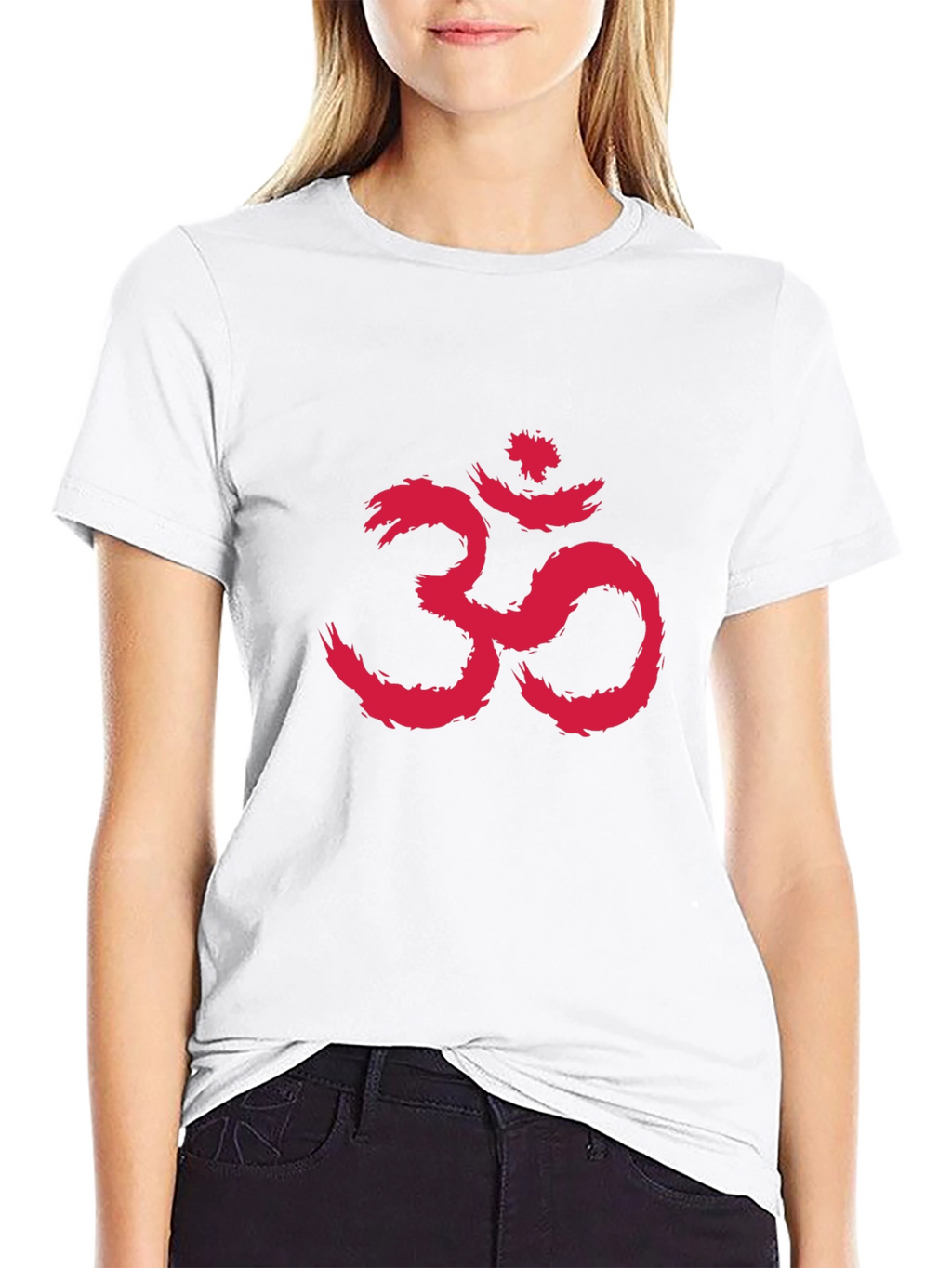 Black T-Shirt with Red Om Symbol