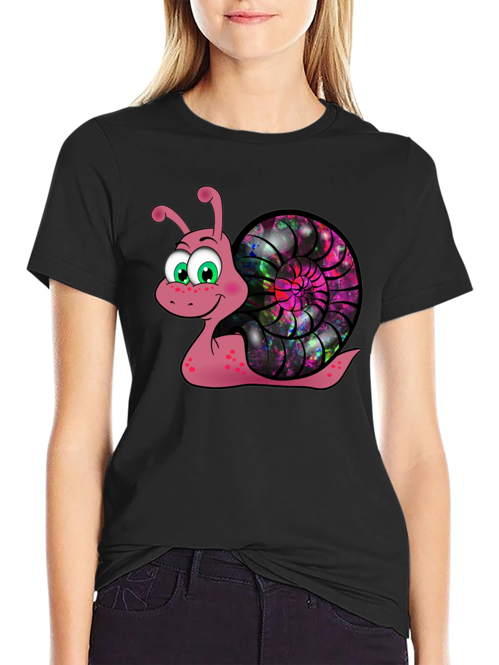 Cosmic Snail Graphic Tee - Unique Cartoon Design