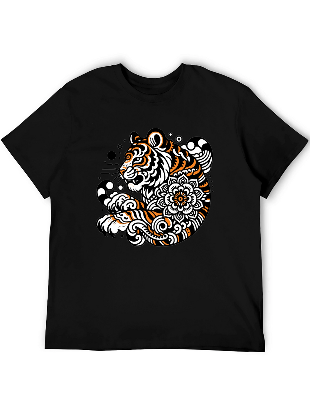 Tiger Graphic Print Black Tee