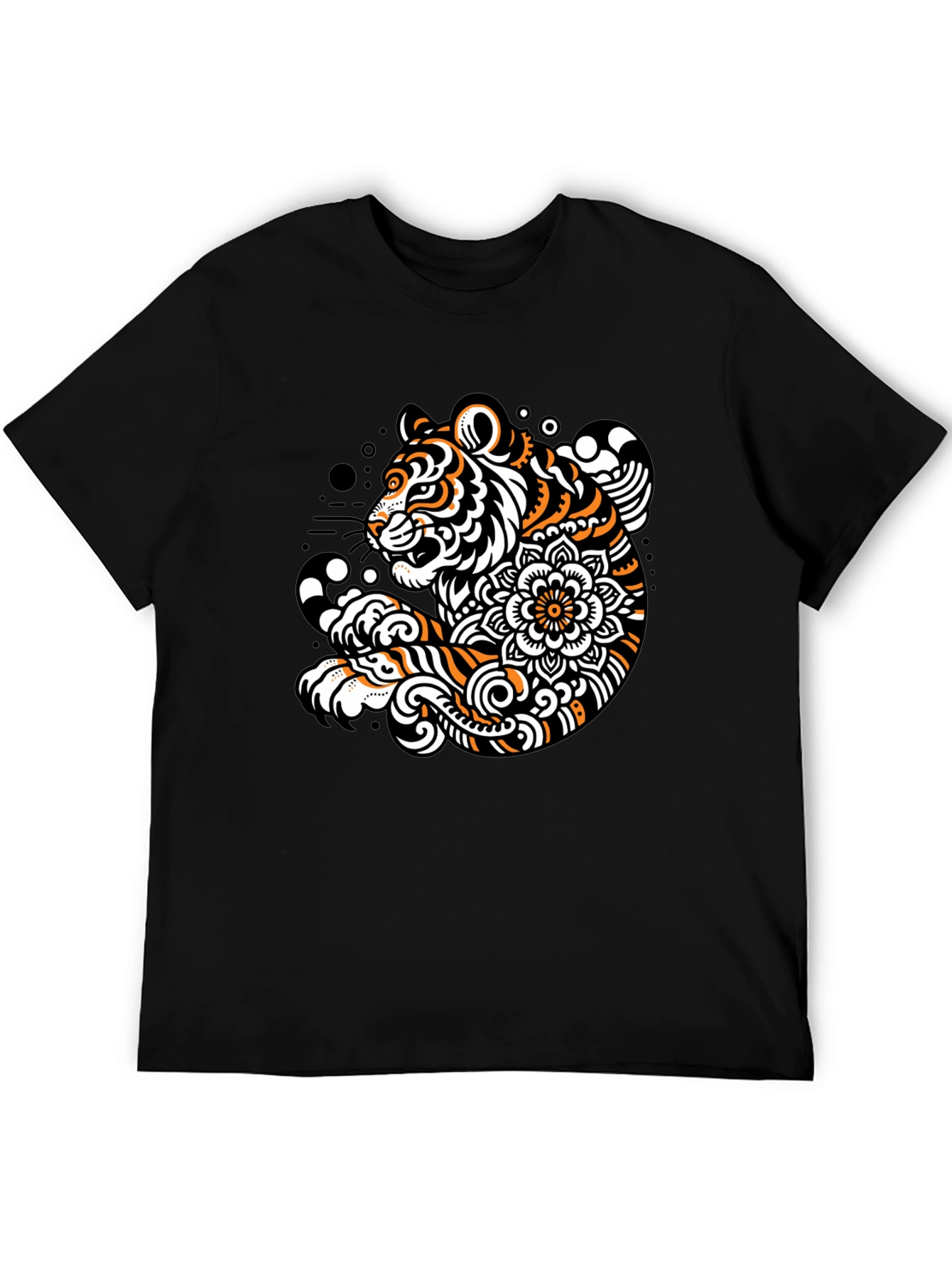 Tiger Graphic Print Black Tee