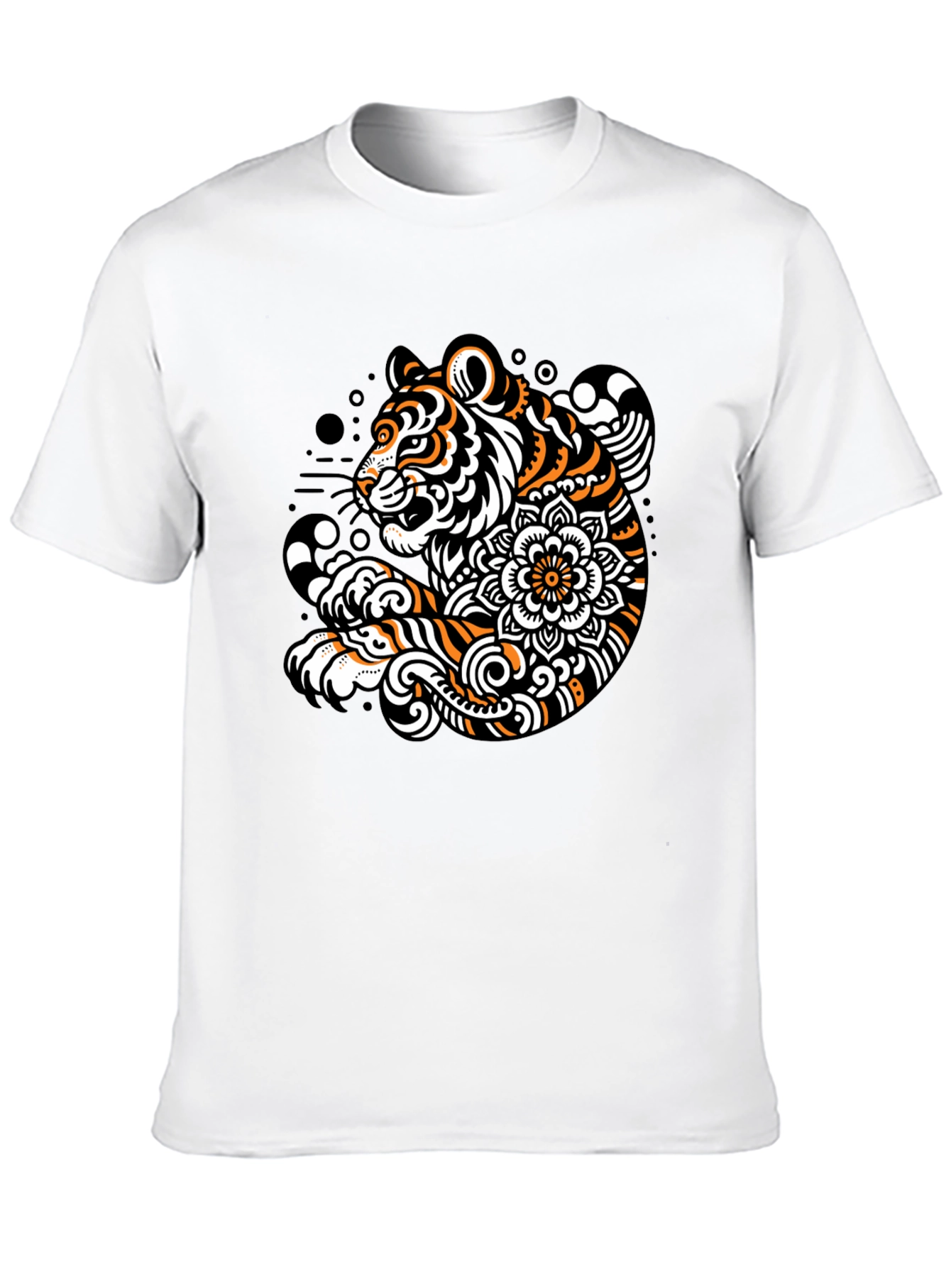 Tiger Graphic Print Black Tee