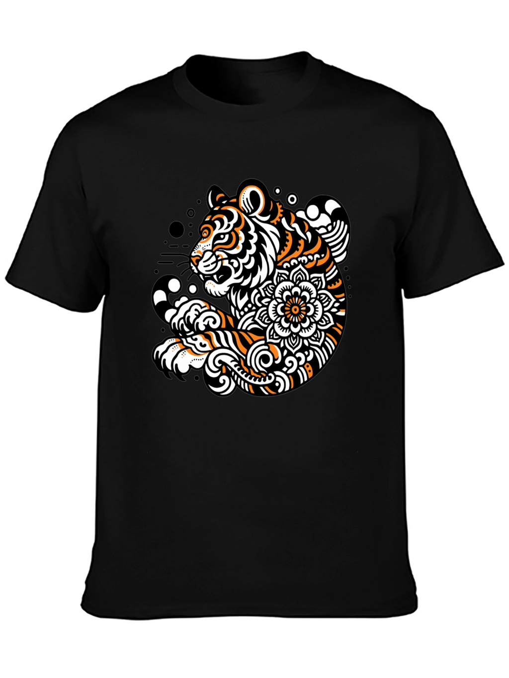 Tiger Graphic Print Black Tee