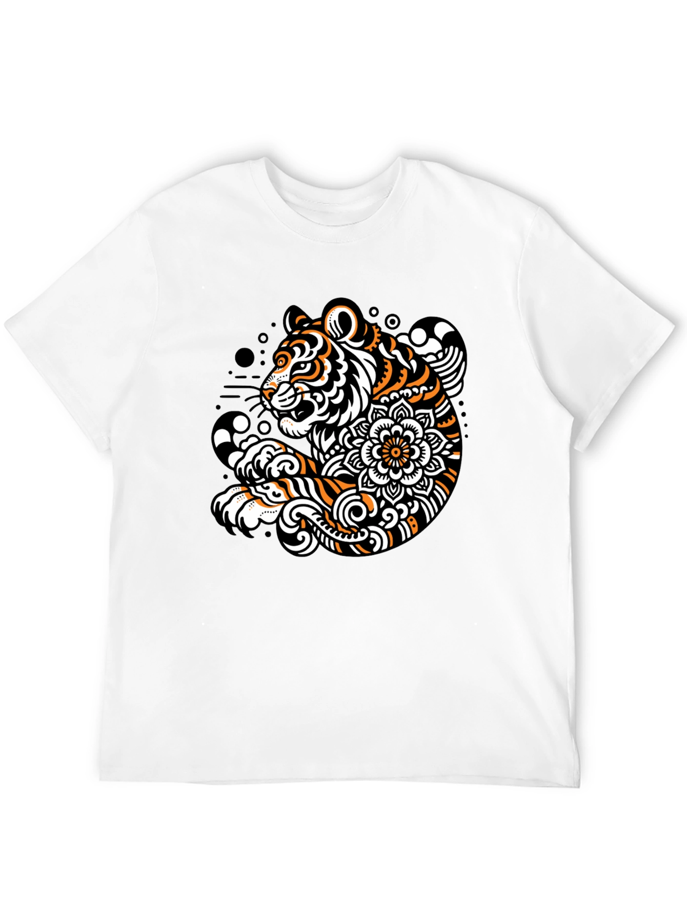 Tiger Graphic Print Black Tee