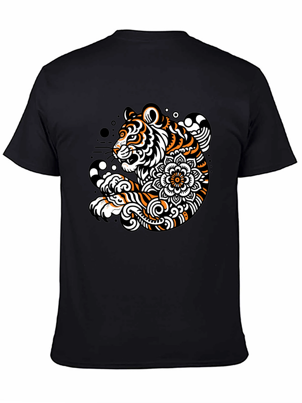 Tiger Graphic Print Black Tee