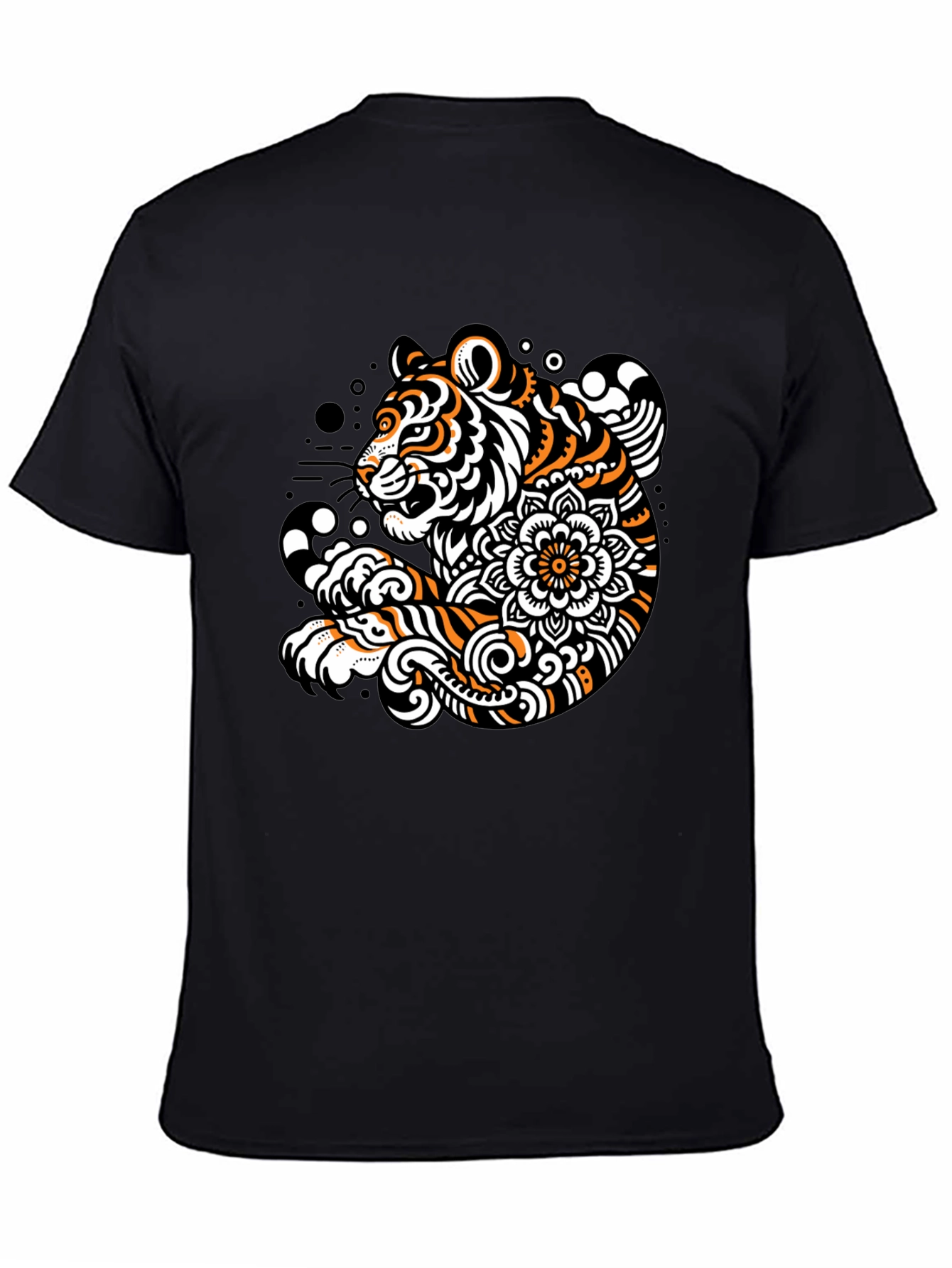 Tiger Graphic Print Black Tee