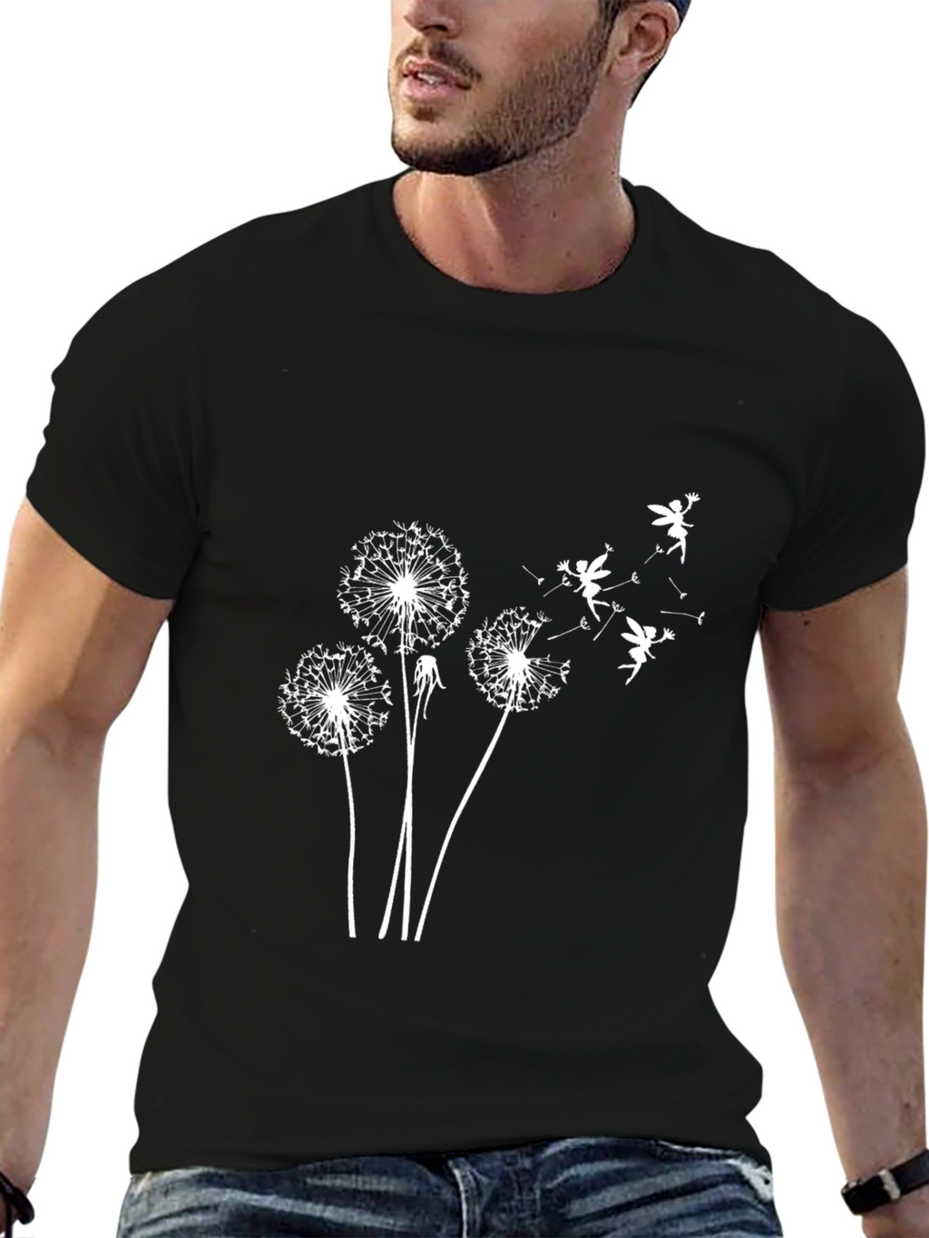 Dandelion Fairy Black Graphic Tee