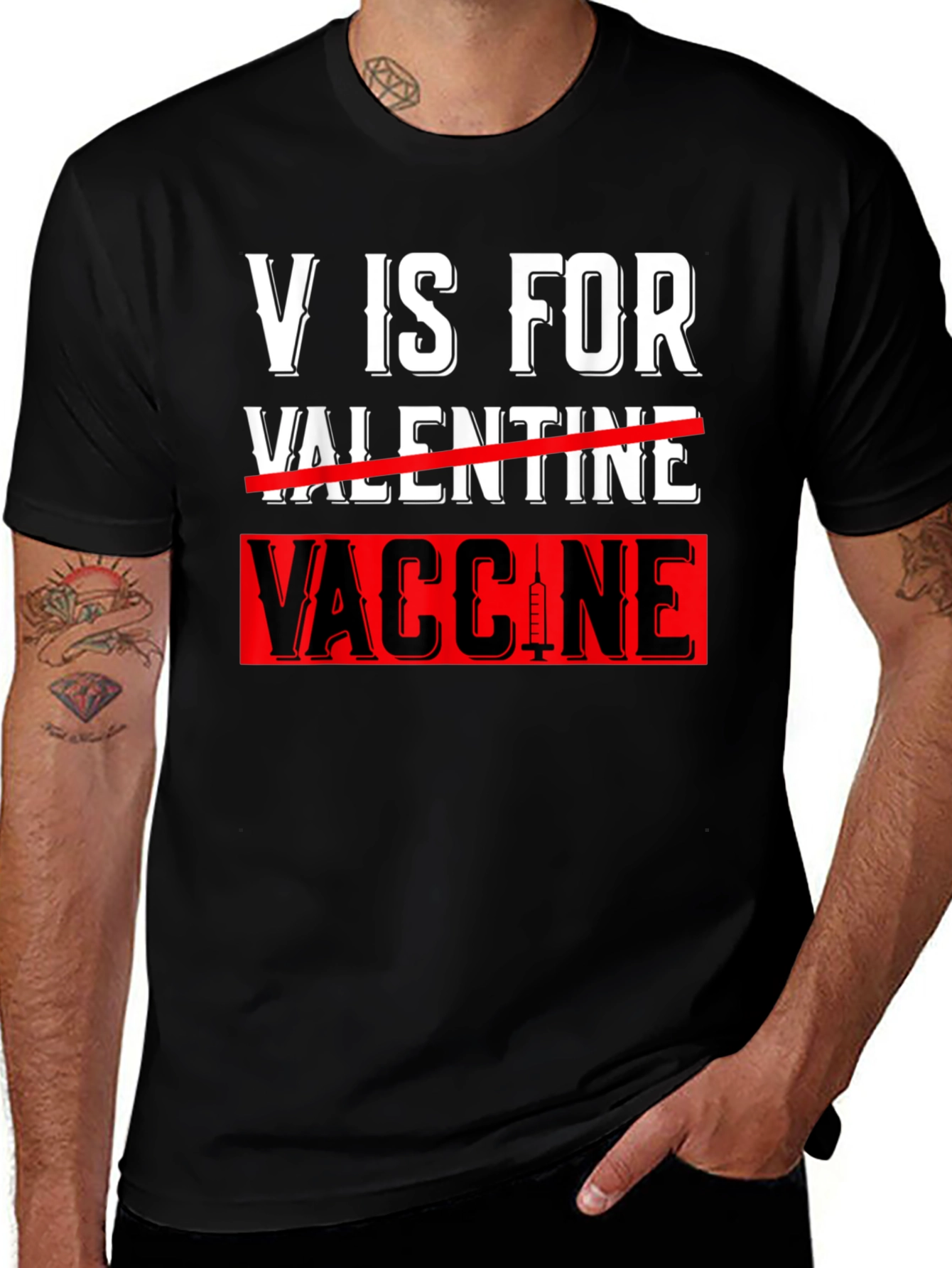 V is for Vaccine T-Shirt Anti-Valentines Day