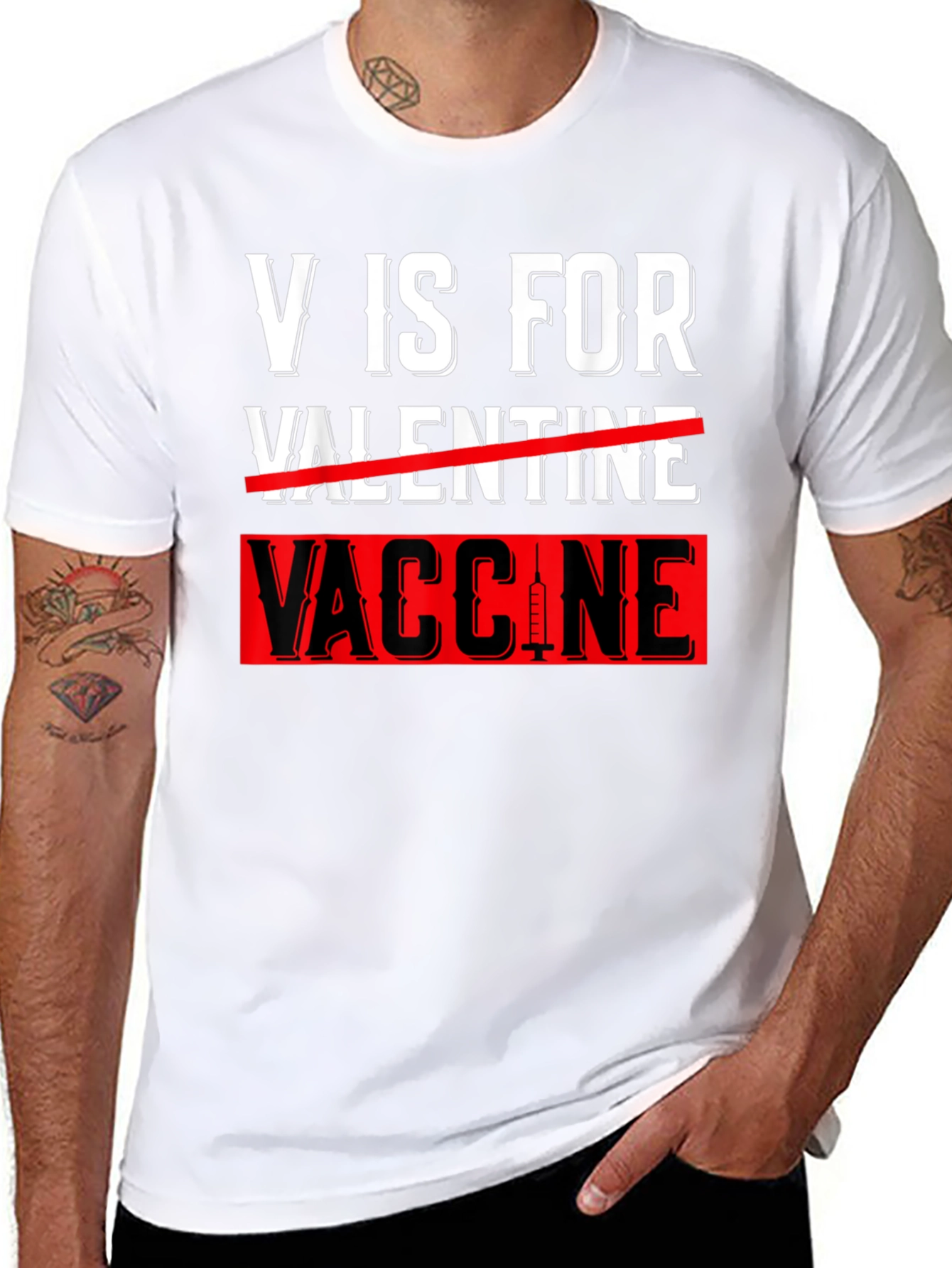 V is for Vaccine T-Shirt Anti-Valentines Day