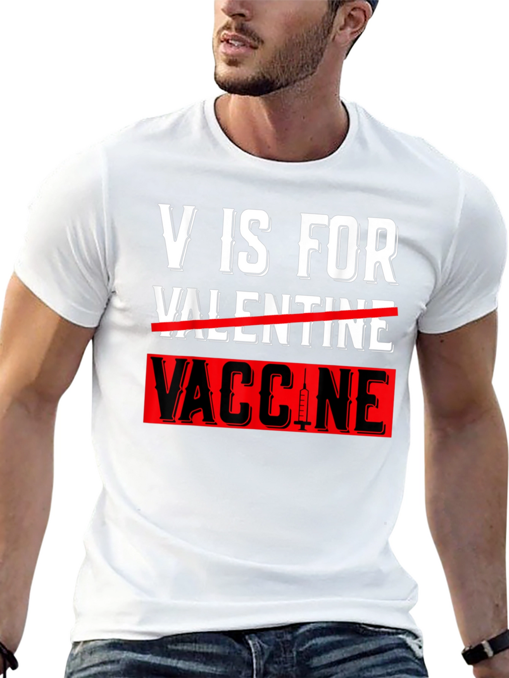 V is for Vaccine T-Shirt Anti-Valentines Day