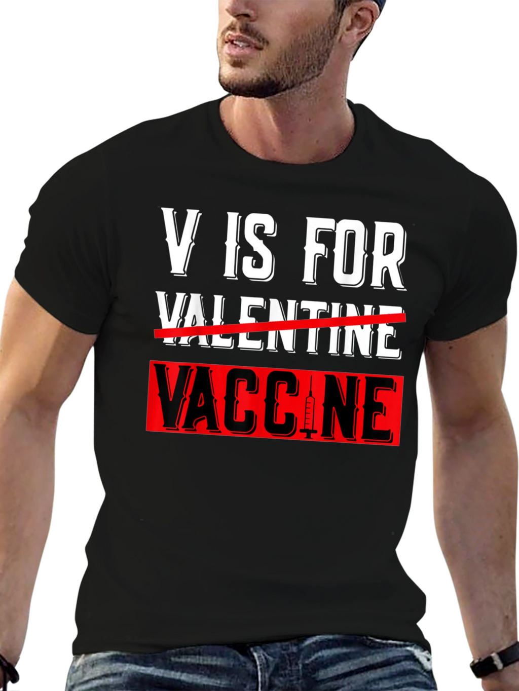 V is for Vaccine T-Shirt Anti-Valentines Day