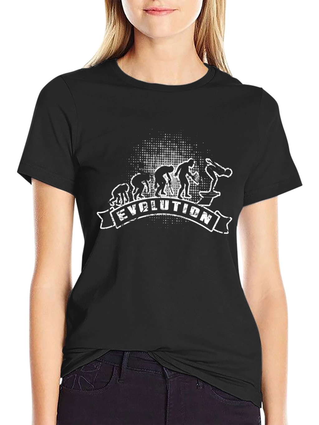 Evolution of Man Artistic Graphic Print T-Shirt