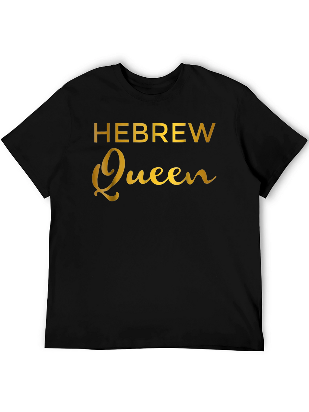 Hebrew Queen Graphic Print Black T-Shirt