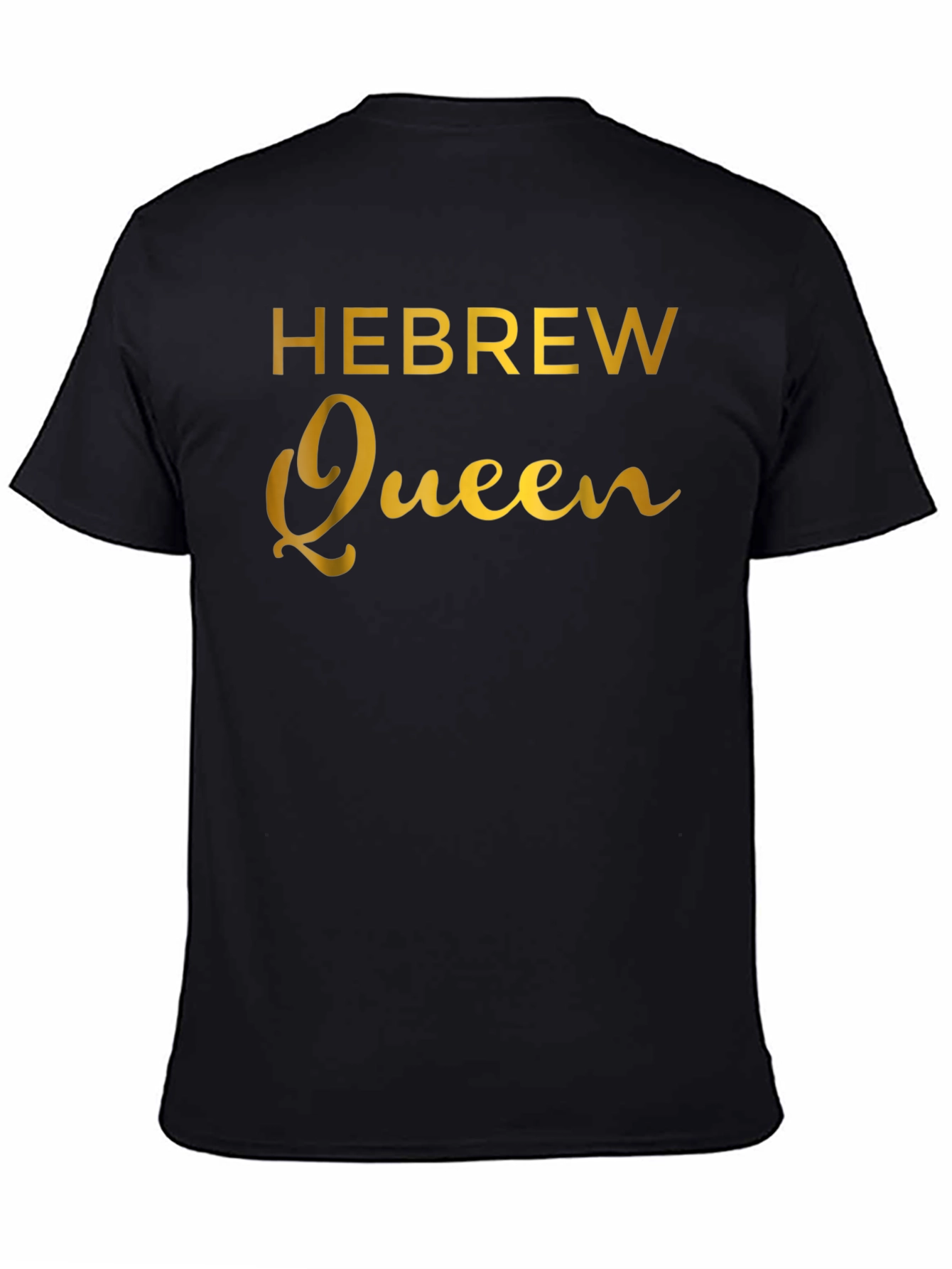 Hebrew Queen Graphic Print Black T-Shirt