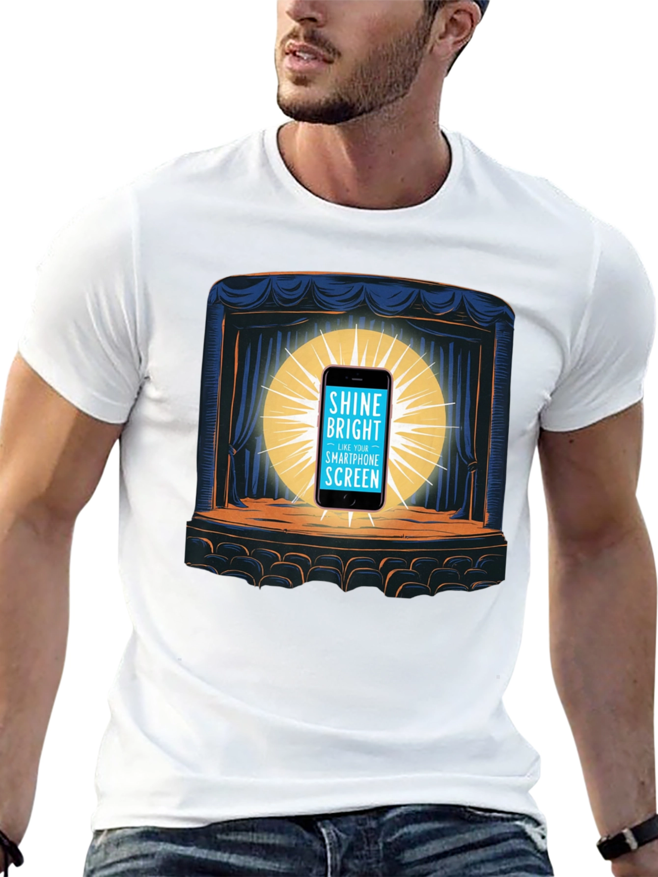 Shine Bright Smartphone Screen Graphic Tee
