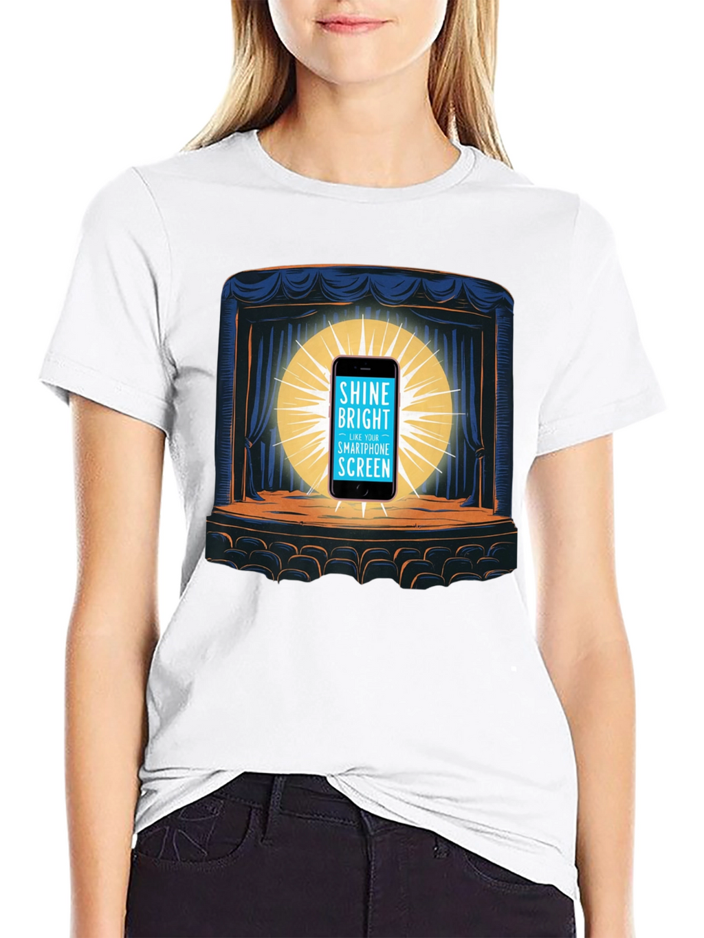 Shine Bright Smartphone Screen Graphic Tee
