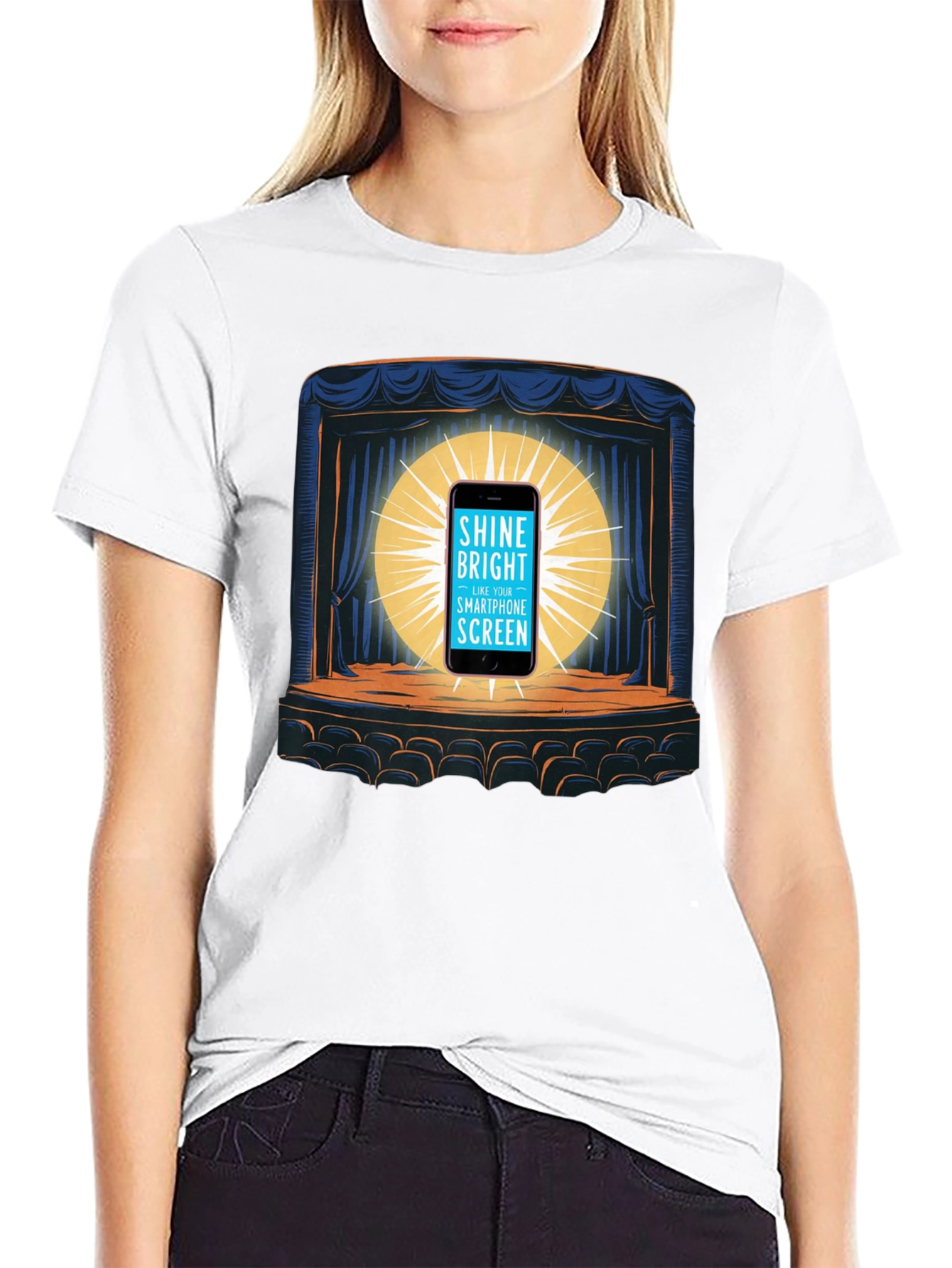 Shine Bright Smartphone Screen Graphic Tee