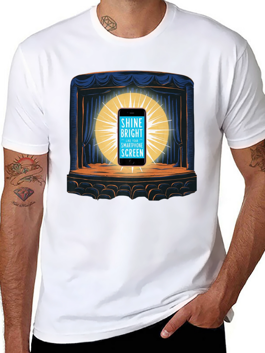 Shine Bright Smartphone Screen Graphic Tee