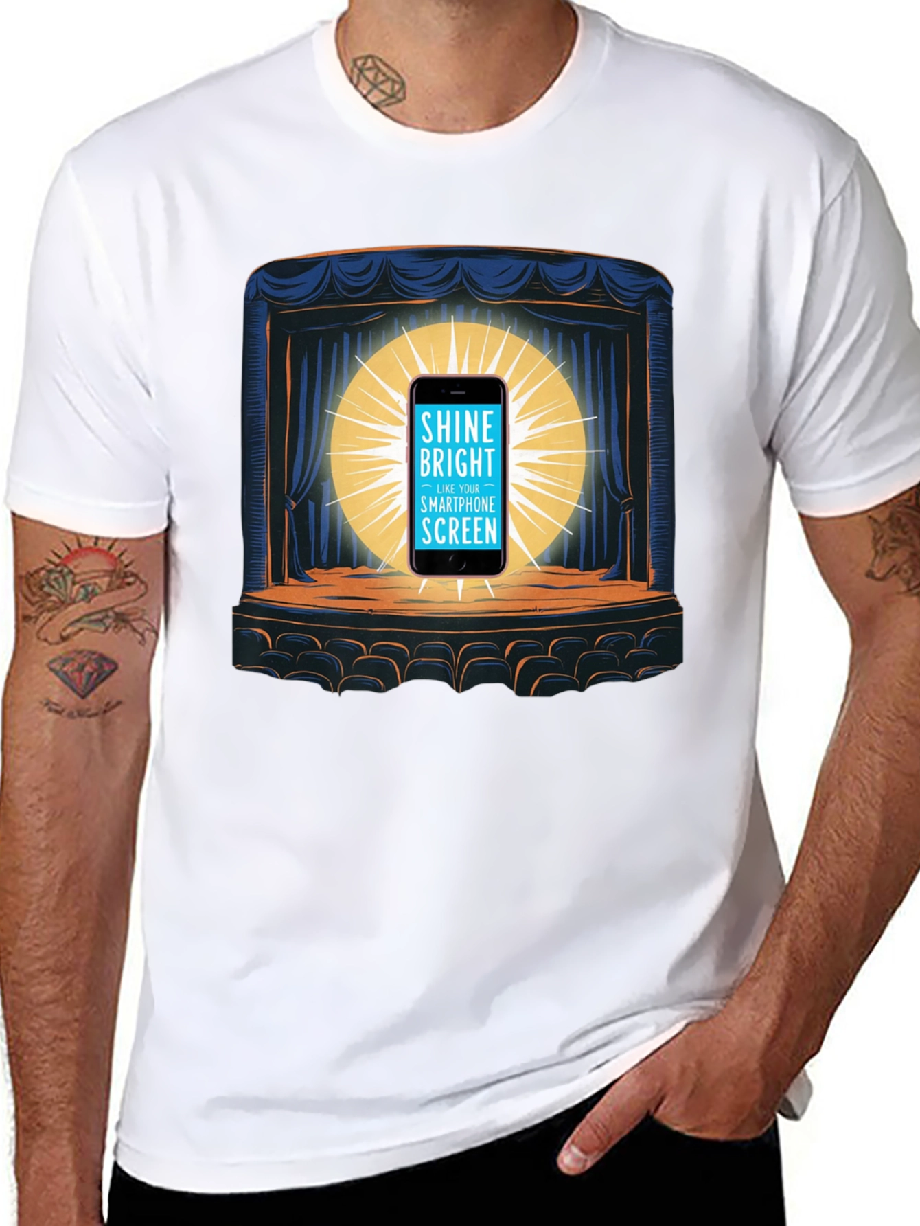 Shine Bright Smartphone Screen Graphic Tee